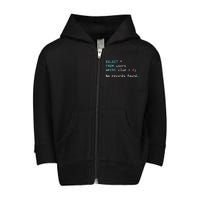 SQL Query Funny SQL Database Admin Programmer Toddler Zip Fleece Hoodie