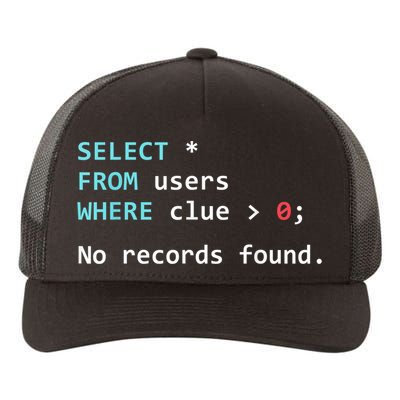 SQL Query Funny SQL Database Admin Programmer Yupoong Adult 5-Panel Trucker Hat