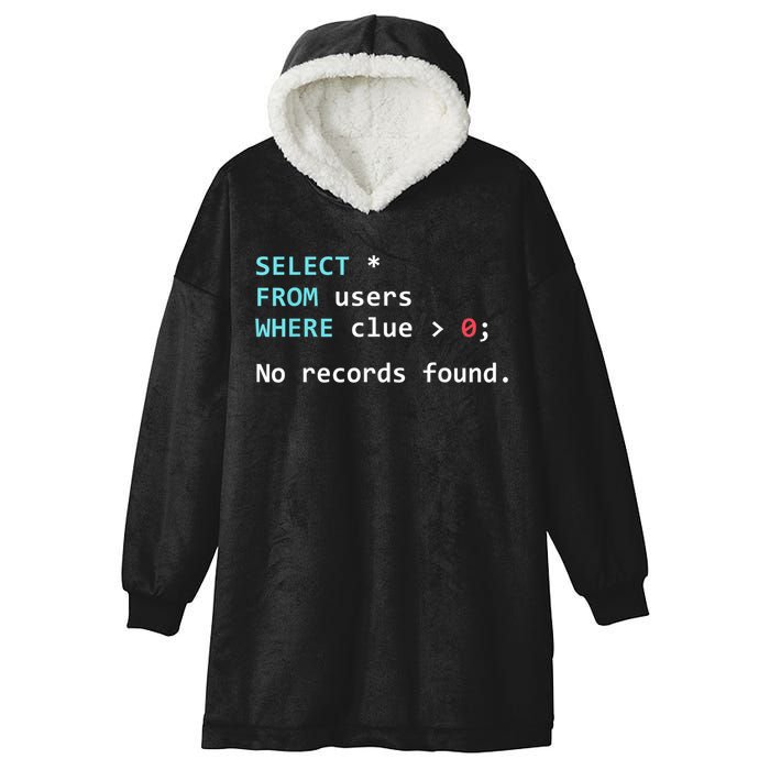 SQL Query Funny SQL Database Admin Programmer Hooded Wearable Blanket