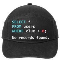 SQL Query Funny SQL Database Admin Programmer 7-Panel Snapback Hat