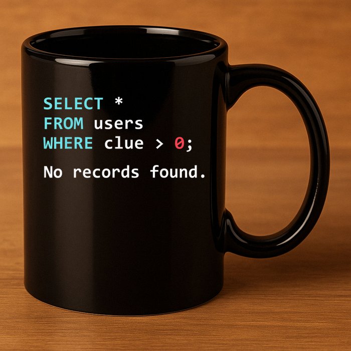 SQL Query Funny SQL Database Admin Programmer 11oz C Handle Ceramic Mug