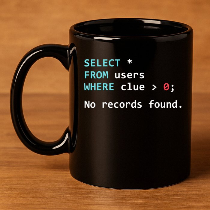 SQL Query Funny SQL Database Admin Programmer 11oz C Handle Ceramic Mug