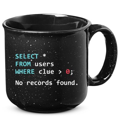 SQL Query Funny SQL Database Admin Programmer 15oz Campfire Ceramic Mug