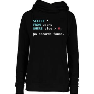 SQL Query Funny SQL Database Admin Programmer Womens Funnel Neck Pullover Hood