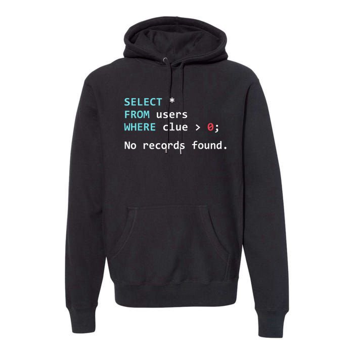 SQL Query Funny SQL Database Admin Programmer Premium Hoodie