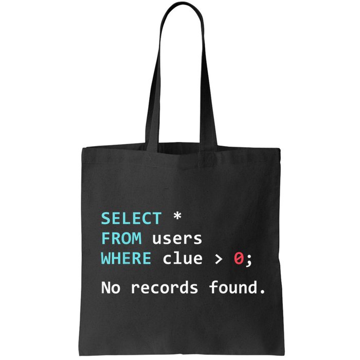 SQL Query Funny SQL Database Admin Programmer Bag