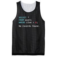 SQL Query Funny SQL Database Admin Programmer Mesh Reversible Basketball Jersey Tank