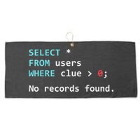 SQL Query Funny SQL Database Admin Programmer Large Microfiber Waffle Golf Towel