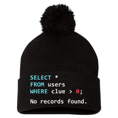 SQL Query Funny SQL Database Admin Programmer Pom Pom 12in Knit Beanie