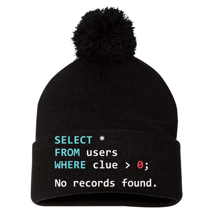 SQL Query Funny SQL Database Admin Programmer Pom Pom 12in Knit Beanie