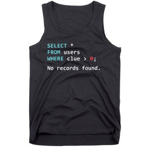 SQL Query Funny SQL Database Admin Programmer Tank Top