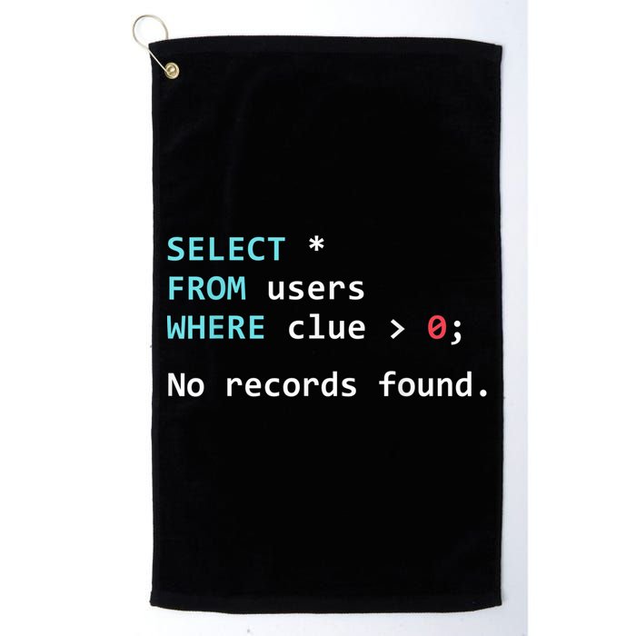SQL Query Funny SQL Database Admin Programmer Golf Towel
