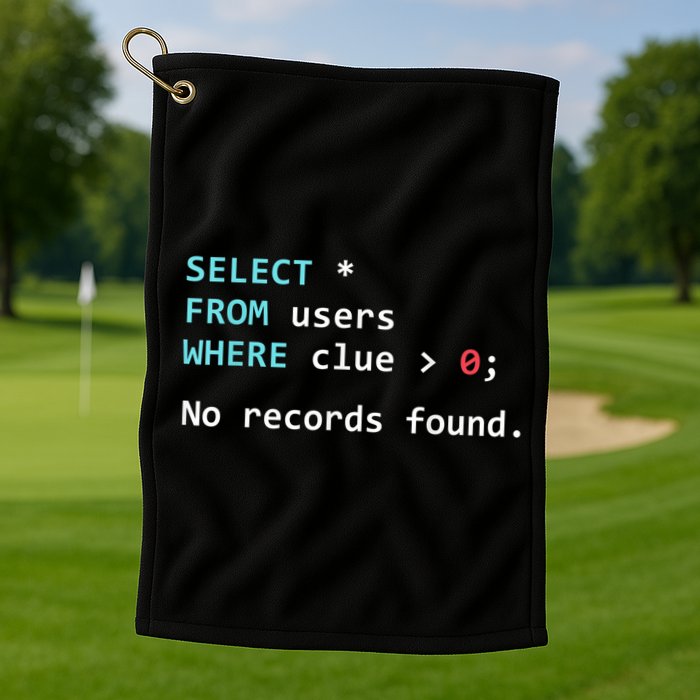 SQL Query Funny SQL Database Admin Programmer Golf Towel