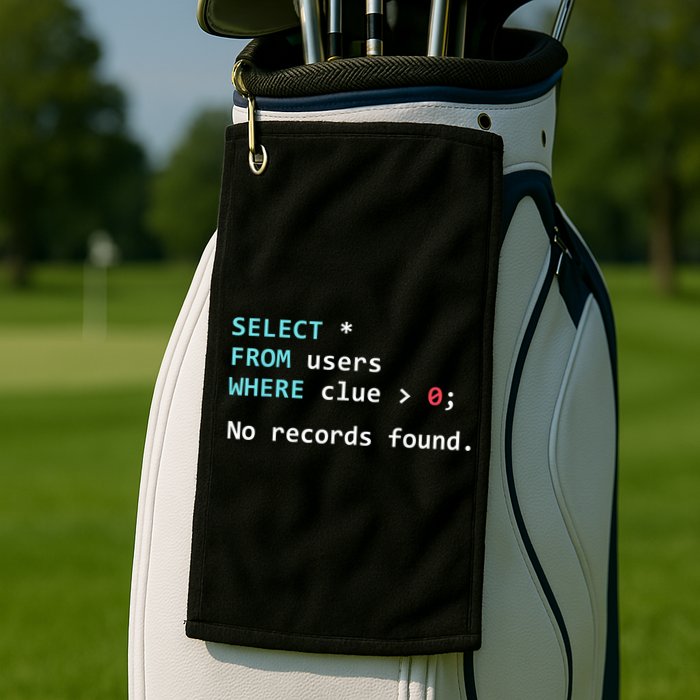 SQL Query Funny SQL Database Admin Programmer Golf Towel