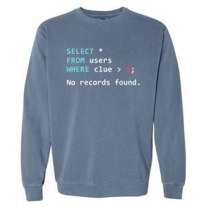 SQL Query Funny SQL Database Admin Programmer Garment-Dyed Sweatshirt