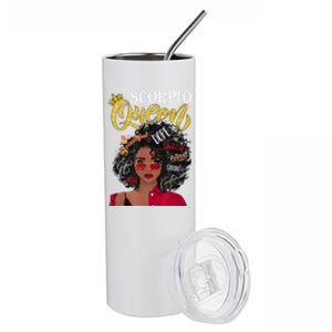 Scorpio Queen Face Wink Eyes Lady Face Birthday Funny Gift Meaningful Gift Stainless Steel Tumbler