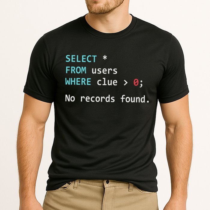 Sql Query Funny Sql Database Admin Programmer Cooling Performance Crew T-Shirt