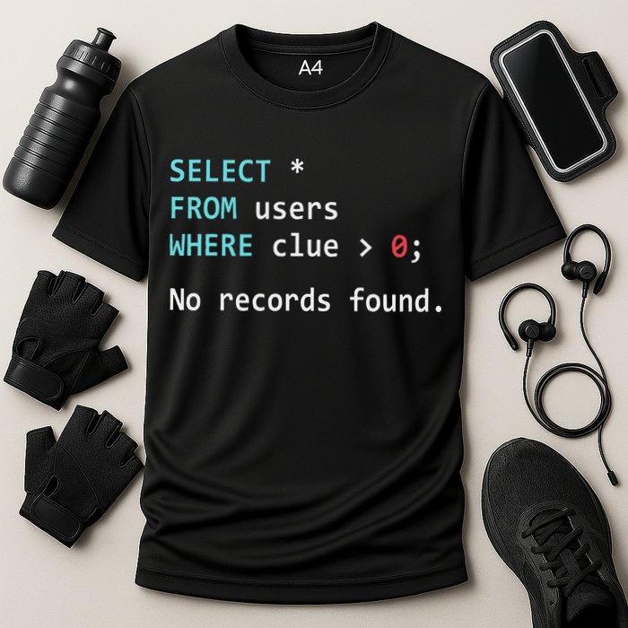Sql Query Funny Sql Database Admin Programmer Cooling Performance Crew T-Shirt