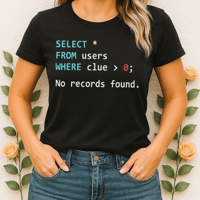Sql Query Funny Sql Database Admin Programmer Women's T-Shirt