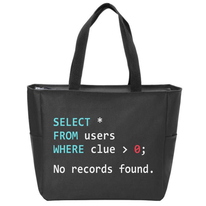 Sql Query Funny Sql Database Admin Programmer Zip Tote Bag