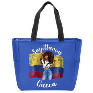 Sagittarius Queen From Colombia Afro Colombian Birthday Meaningful Gift Zip Tote Bag