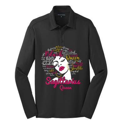 Sagittarius Queen Funny Birthday Gift For Black Gift Silk Touch Performance Long Sleeve Polo