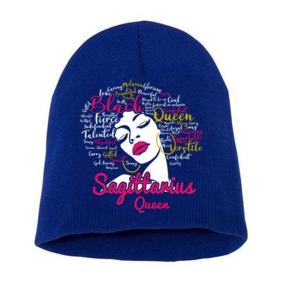 Sagittarius Queen Funny Birthday Gift For Black Gift Short Acrylic Beanie