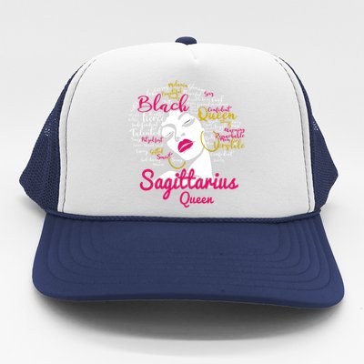 Sagittarius Queen Funny Birthday Gift For Black Gift Trucker Hat