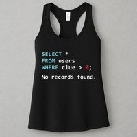 SQL Query Funny SQL Database Admin Programmer Women's Racerback Tank