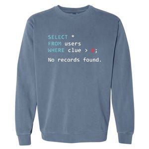 SQL Query Funny SQL Database Admin Programmer Garment-Dyed Sweatshirt