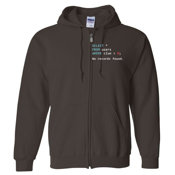 SQL Query Funny SQL Database Admin Programmer Full Zip Hoodie