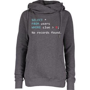 SQL Query Funny SQL Database Admin Programmer Womens Funnel Neck Pullover Hood