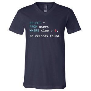 SQL Query Funny SQL Database Admin Programmer V-Neck T-Shirt