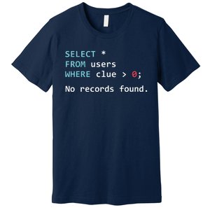 SQL Query Funny SQL Database Admin Programmer Premium T-Shirt