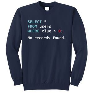 SQL Query Funny SQL Database Admin Programmer Tall Sweatshirt