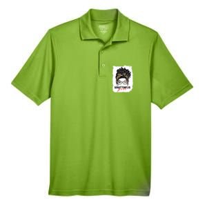 Sagittarius Queen Face Wink Eyes Messy Bun Birthday Gift Men's Origin Performance Pique Polo