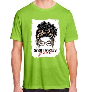 Sagittarius Queen Face Wink Eyes Messy Bun Birthday Gift Adult ChromaSoft Performance T-Shirt