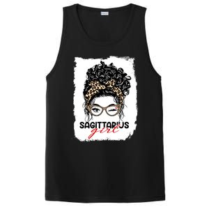 Sagittarius Queen Face Wink Eyes Messy Bun Birthday Gift PosiCharge Competitor Tank