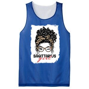 Sagittarius Queen Face Wink Eyes Messy Bun Birthday Gift Mesh Reversible Basketball Jersey Tank