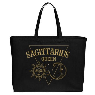 Sagittarius Queen / Golden Sun And Moon Sagittarius Birthday Gift Cotton Canvas Jumbo Tote