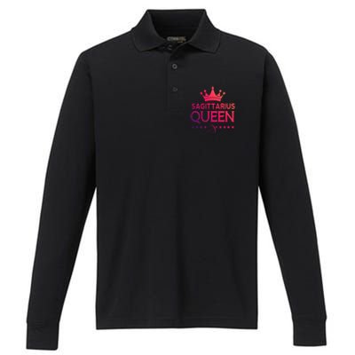 Sagittarius Queen Gift Performance Long Sleeve Polo