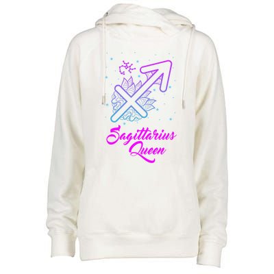 Sagittarius Queen Gift Womens Funnel Neck Pullover Hood