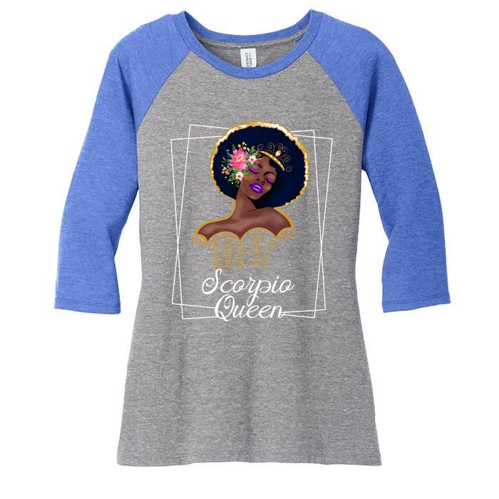 Scorpio Queen Gift Astrology Birthday Black Great Gift Women's Tri-Blend 3/4-Sleeve Raglan Shirt