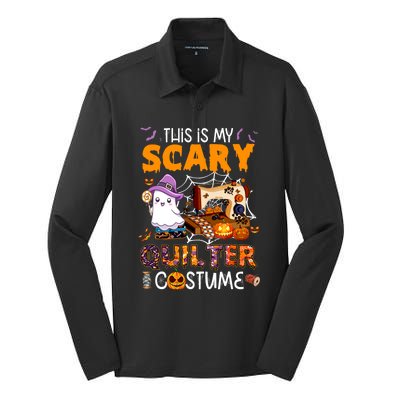 Sewing quilting hallowen this is my scary quilter costume Silk Touch Performance Long Sleeve Polo