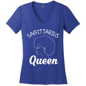 Sagittarius Queen Horoscope Birthday Gift Funny Gift Women's V-Neck T-Shirt