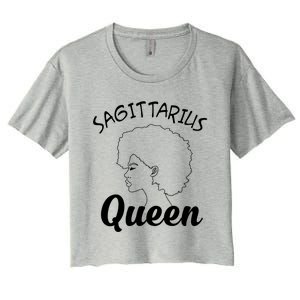 Sagittarius Queen Horoscope Birthday Gift Funny Gift Women's Crop Top Tee