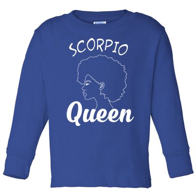 Scorpio Queen Horoscope Birthday Gift Cool Gift Toddler Long Sleeve Shirt