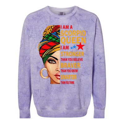 Scorpio queen I am stronger birthday gift for Scorpio zodiac Colorblast Crewneck Sweatshirt