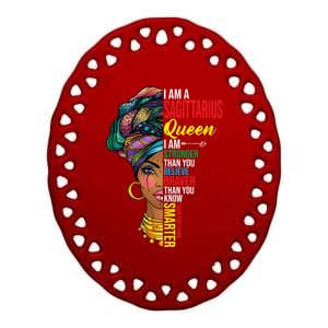 Sagittarius Queen I Am Stronger Birthday For Sagittarius Funny Gift Ceramic Oval Ornament