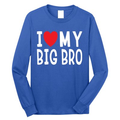 Sibling Quote I Love My Big Bro Heart Brother Gift Long Sleeve Shirt